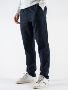 IMPERIAL Pantalone da abito gessato con elastico e bottone i vita PE6BIMH Blu (3)