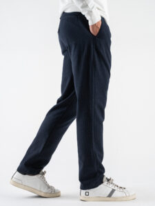 IMPERIAL Pantalone da abito gessato con elastico e bottone i vita PE6BIMH Blu (5)