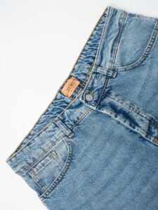 Jeans liscio con gamba a palazzo PT369 Azzurro (2)