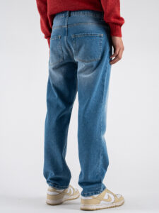 Jeans liscio con gamba a palazzo PT369 Azzurro (4)