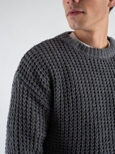 Maglione girocollo morbido lavorato AJ743 Grey (3)