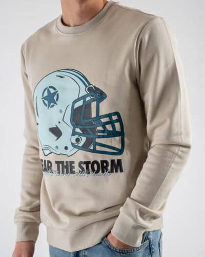 ONLY&SONS Felpa girocollo felpata con stampa Football 220231838 Silver Lining