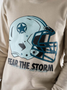 ONLY&SONS Felpa girocollo felpata con stampa Football 220231838 Silver Lining (4)