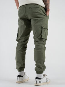 ONLY&SONS Pantalone straight cargo con elastico sul fondo CAM 22016687 Deep Lichen Green (1)