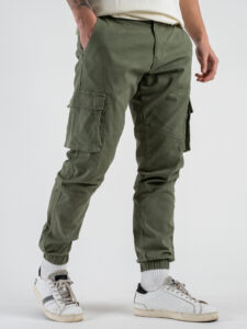 ONLY&SONS Pantalone straight cargo con elastico sul fondo CAM 22016687 Deep Lichen Green (5)