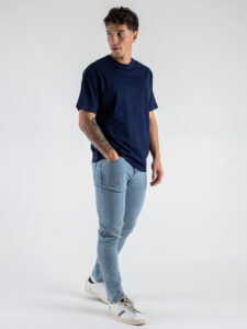 ONLY&SONS T-shirt basica over in cotone FRED 22022532 Evening Blue (2)