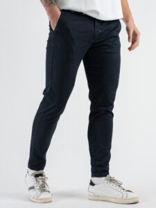 BERNA Pantalone chinos leggero microlavorato 243218 Blu (3)