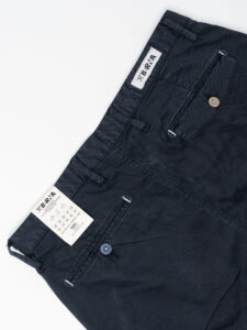 BERNA Pantalone chinos leggero microlavorato 243218 Blu (3)