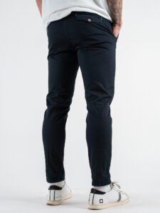 BERNA Pantalone chinos leggero microlavorato 243218 Blu (5)