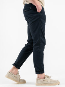 BERNA Pantalone chinos leggero microlavorato 243218 Blu (6)