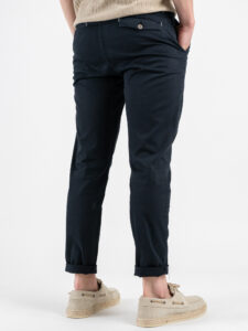 BERNA Pantalone chinos leggero microlavorato 243218 Blu (7)