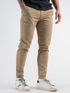 BERNA Pantalone chinos leggero microlavorato 243218 Coloniale (3)