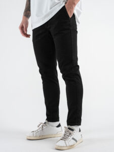 BERNA Pantalone chinos leggero microlavorato 243218 Nero (5)