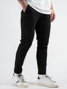 BERNA Pantalone chinos leggero microlavorato 243218 Nero (6)