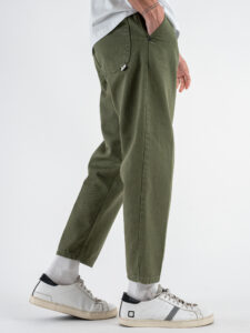 BLACK SUNDAY Jeans a gamba morbida con coulisse e bottone in vita BLKS4012 Militare (1)