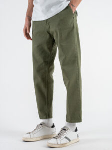 BLACK SUNDAY Jeans a gamba morbida con coulisse e bottone in vita BLKS4012 Militare (4)