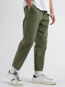 BLACK SUNDAY Jeans a gamba morbida con coulisse e bottone in vita BLKS4012 Militare (5)
