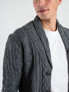 Cardigan intrecciato con collo reverse MMG01 Grigio (2)