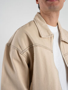 Coordinato con Giacchetta zip + Pantalone baggy KX2223A Beige (4)