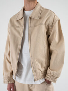 Coordinato con Giacchetta zip + Pantalone baggy KX2223A Beige (5)