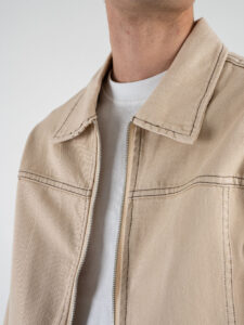 Coordinato con Giacchetta zip + Pantalone baggy KX2223A Beige (6)