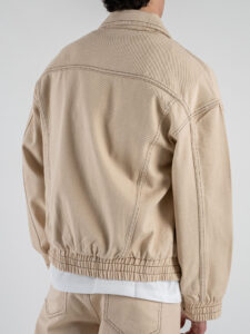 Coordinato con Giacchetta zip + Pantalone baggy KX2223A Beige (7)