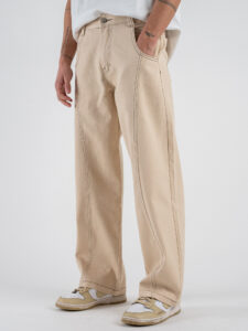 Coordinato con Giacchetta zip + Pantalone baggy KX2223A Beige (8)