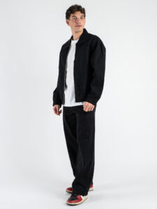 Coordinato con Giacchetta zip + Pantalone baggy KX2223A Nero (2)