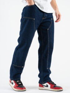 Coordinato in denim con camicia + Pantalone gamba morbida tasca texas PT346 Blu (10)