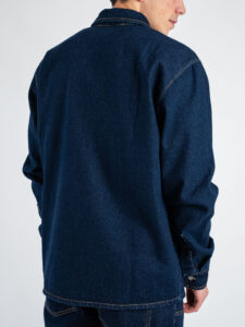 Coordinato in denim con camicia + Pantalone gamba morbida tasca texas PT346 Blu (8)