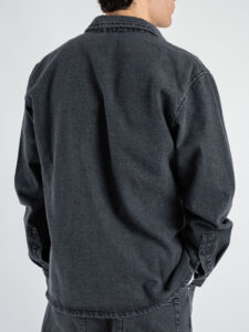 Coordinato in denim con camicia + Pantalone gamba morbida tasca texas PT346 Grigio (6)