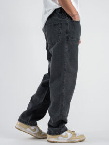 Coordinato in denim con camicia + Pantalone gamba morbida tasca texas PT346 Grigio (9)