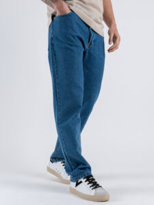 ESTASI Jeans liscio con gamba morbida JORDAN Azzurro (3)