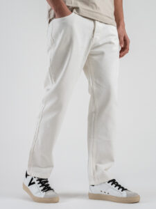 ESTASI Jeans liscio con gamba morbida JORDAN Panna (5)