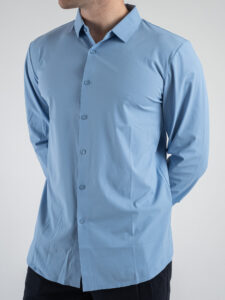 GIANNI LUPO Camicia con collo piccolo in tessuto tesnico elasticizzato GL1002TB Sky (2)