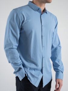 GIANNI LUPO Camicia con collo piccolo in tessuto tesnico elasticizzato GL1002TB Sky (4)