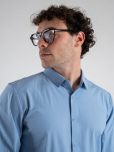 GIANNI LUPO Camicia con collo piccolo in tessuto tesnico elasticizzato GL1002TB Sky (5)