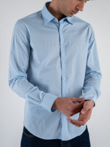 GIANNI LUPO Camicia in cotone con collo grande GL070DA Sky (1)