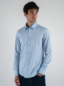 GIANNI LUPO Camicia in cotone con collo grande GL070DA Sky (5)