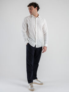 GIANNI LUPO Camicia in sangallo con collo grande GL7808S Bianco (1)