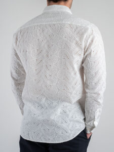 GIANNI LUPO Camicia in sangallo con collo grande GL7808S Bianco (5)