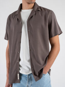 GIANNI LUPO Camicia mezza manica con colletto GL7678S Mud (2)