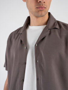 GIANNI LUPO Camicia mezza manica con colletto GL7678S Mud (3)
