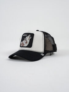 GOORIN BROS Cappellino bianco con rete e patch nera stampa lupo THE LONE WOLF (2)