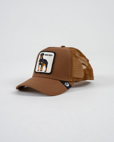 GOORIN BROS Cappellino bruciato con patch in pelle bianca stampa cane BAD BOY 1 Nuovi Arrivi