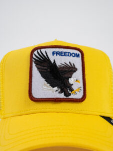 GOORIN BROS Cappellino giallo con patch in tessuto bianca stampa aquila FREEDOM (1)