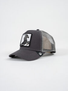 GOORIN BROS Cappellino grigio con retina grigia e patch bianca stampa stallone STALLION (2)
