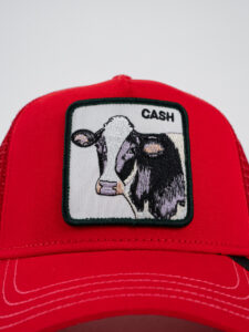 GOORIN BROS Cappellino rosso con patch bianca stampa mucca THE CASH (2)