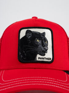 GOORIN BROS Cappellino rosso con patch in pelle bianca stampa pantera PANTHER (1)