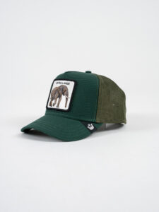 GOORIN BROS Cappellino verde con patch in pelle bianca stampa elefante EXTRA LARGE (1)
